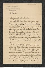 Nachlass Franz Steindachner, Brief von Chr. Lütken an Franz Steindachner (20.10.1880), Inv.Nr. 317.09, Seite 1